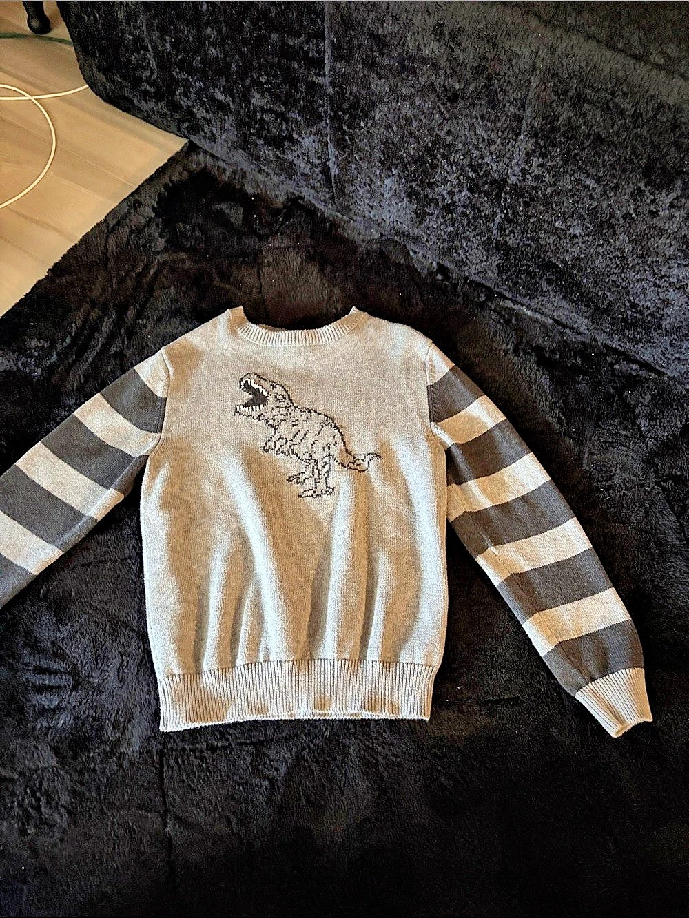 OshKosh B'gosh Girls Size 10 Dinosaur Striped Sweater